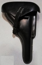 Etui Holster cuir rigide LUGER P08 MARINE ( P 08 ) noir black WW1 NAVY  Superbe 
