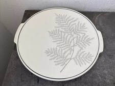 Ancien Plat A Gâteau Gien Deco Branche Sapin Feuille Deco Table 