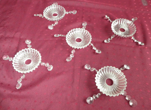 Lot bobeches en cristal - de, 5