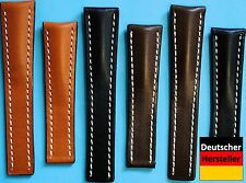 Montre Convenable pour Breitling Fermoir Papillon 20 22mm Noir Braun / 25