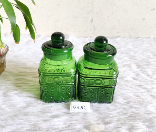 1930s vintage vert verre jar - 1930s,