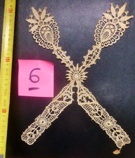 DENTELLE Ancienne APPLICATION Diag 37cm Incrustation Broderie MERCERIE COUTURE 6