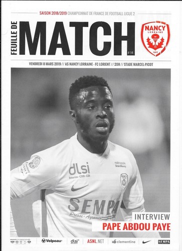 Feuille match 14 asnl - n°14,
