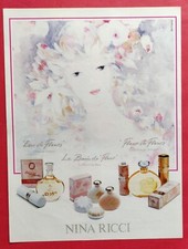 Publicité de Presse: Parfums FLEURS de NINA RICCI (Laurencin) Brumisateur EVIAN