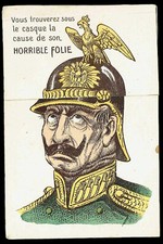 Carte Postale ANTI-ALLEMANDE vers  1915 GUILLAUME II / optical toy magic lantern