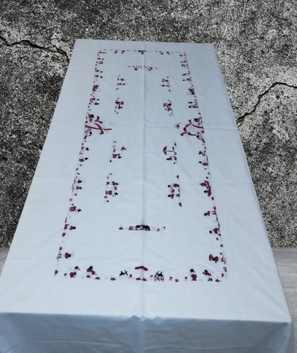Nappe blanche fine brodée - fine,