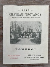 Étiquette Château Trotanoy 1949 - Format bouteille