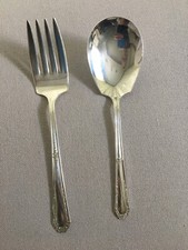 Silverplate Serving Fork and Spoon, Marianne