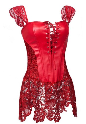 Corset burlesque simili cuir