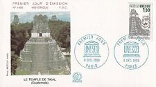 Enveloppe 1er jour 1499 1986 Unesco Temple de Tikal Guatemala