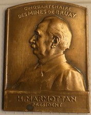 MEDAILLE DE BRONZE CINQUANTENAIRE DES MINES DE BRUAY H. MARMOTTAN 1855/1905
