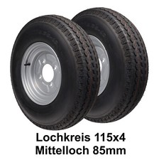 2x Roue de Secours Remorque 5.00-10 C 79M 145-10 135-10 4x115 Französ. Compléte