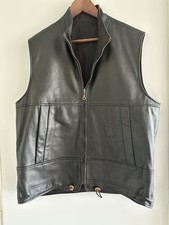 Gilet 2 En 1 Réversible Cuir Et Imperméable XL Harley Biker Motard Ou Autres…