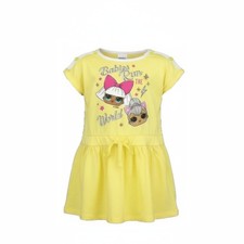 Neuf Robe Fille LOL Surprise Jaune 2-8 Ans Manches Courtes