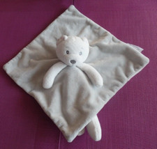 B14G / doudou plat ours blanc gris étoile rose jambes MATHILDE M FRANCE