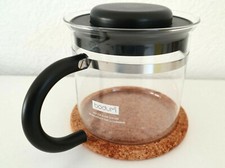 VINTAGE BODUM Théière Teekanne Teiera Tea-pot Verre Glas Dessous Verre Liège 