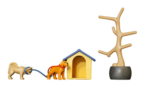 Playmobil chien cabane arbre