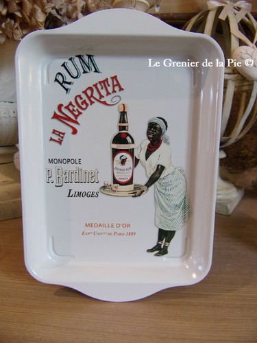 Petit plateau métal rhum - plateau, en