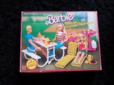 SET PIQUE NIQUE PICNIC POUPÉE BARBIE BARBECUE JOUET 1992 MATTEL 
