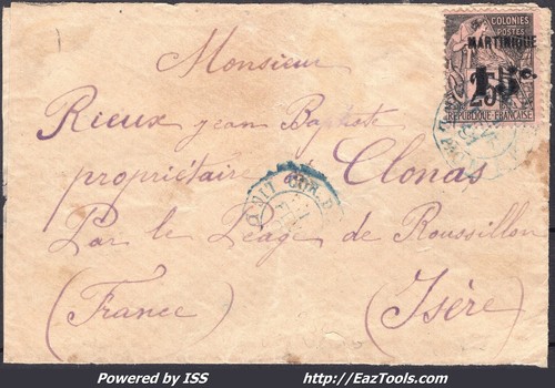 Martinique sur lettre - sur,