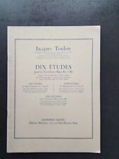 PARTITION - JACQUES TOULON  - Dix études pour trombone basse fa et ré