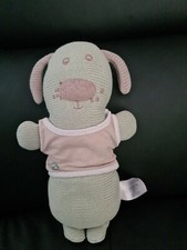 Peluche Doudou CHIEN laine OKAIDI OBAIBI vert T-shirt marron occasion 