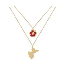 Collier double rangs hibiscus