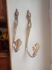 PAIRE GRANDE AMBRASES DE RIDEAUX BRONZE FLEUR DE LYS