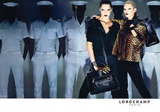 PUBLICITE ADVERTISING   2009   LONGCHAMP  haute couture KATE MOSS  ( 2 pages)