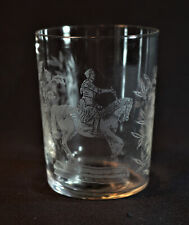 Beau verre à eau en cristal pour curiste gravé à décor de JEANNE D'ARC XIX ième