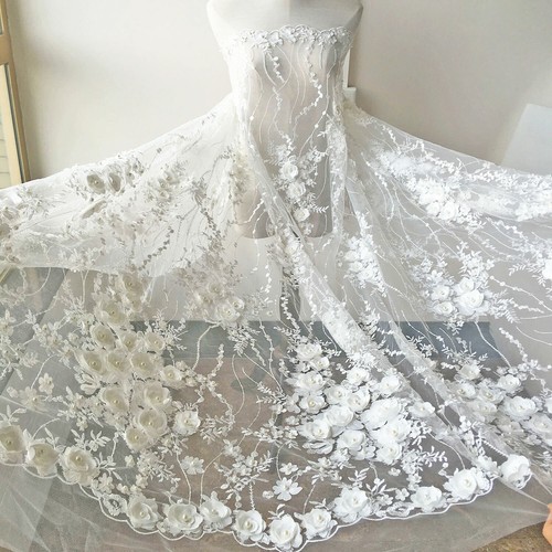 Perlé broderie tissu dentelle - broderie,
