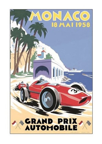 Affiche poster monaco 1956 - ,