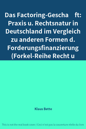Das factoring gescha - das, factoring-geschäft