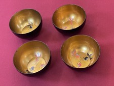 4 Bols Anciens Laque De Chine