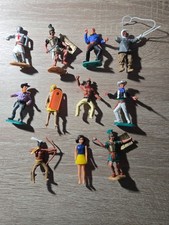 Lot figurines anciennes Kinder démontables en plastique, indiens cowboys Vintage