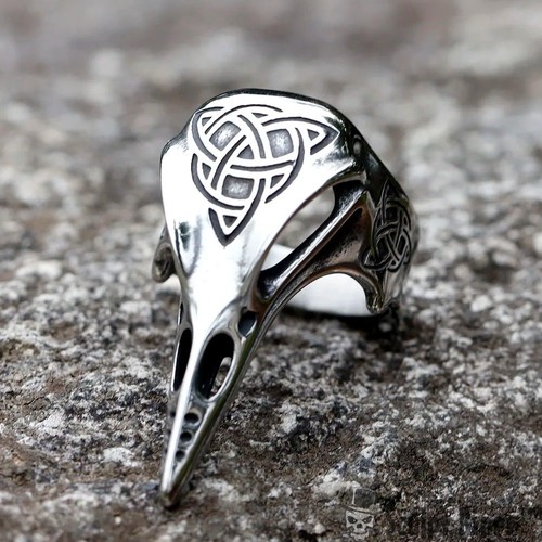 Bague crâne corbeau sculpt - de,