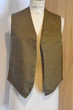 Ancien gilet vêtement de chasse / travail issu d'un deadstock couleur kaki T 40