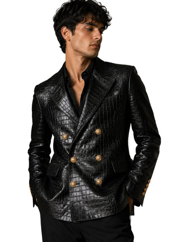 Blazer homme cuir noir - homme,