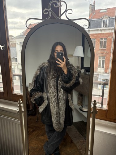 Manteau fourrure cuir femme - manteau,
