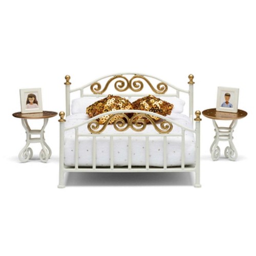 Lundby laiton lit avec - laiton, doré