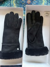 Gant Cuir Shearling Ugg Mouton Tactile Noir