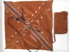 - SONIA RYKIEL original sac à main carré daim TBEG vintage bag 