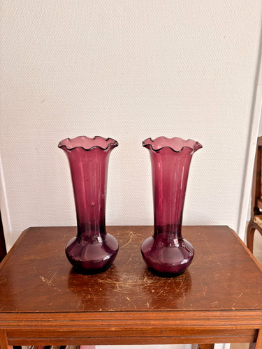 Ancien paire vase soliflore - paire,