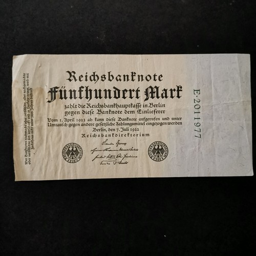 Billet circulé 500 mark - 500, 1923