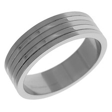 Bague Homme en Acier inoxydable - Taille 66 Disponible - Homme