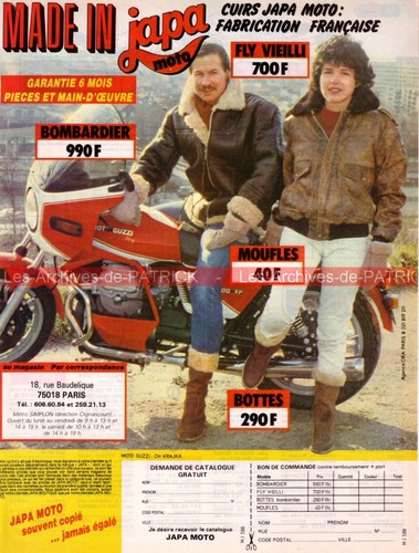 Publicité japa cuir moto - japa,