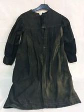 RARE ANCIENNE ROBE BLOUSE TABLIER  ECOLIER 1900  NOIRE MOLESKINE