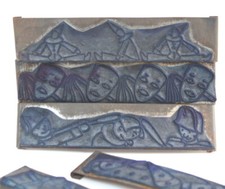 5 Tampons scolaires anciens frises "Carnaval"