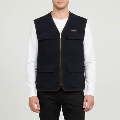 Gilet laine bleu marine - gilet, en