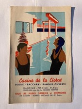 PROGRAMME CASINO LA CIOTAT - BOULE - BACCARA - DANCING -  PAQUEBOT " NORMANDIE "